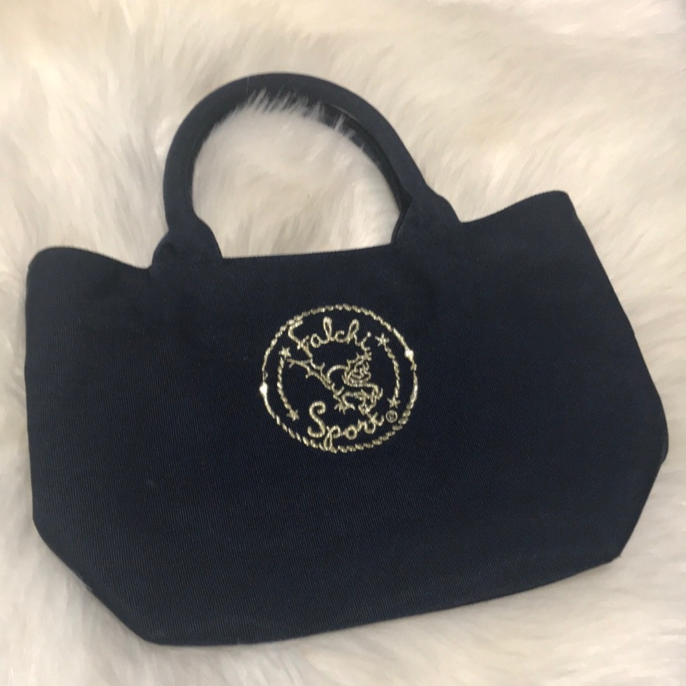 Falchi Sport Small Blue Gold Hand Bag Purse BB.F